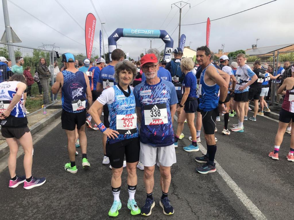 Marathon des 2 rives Ambès 33000 championnat France 3 mai 2026 Dominique avec Isabelle Ph2