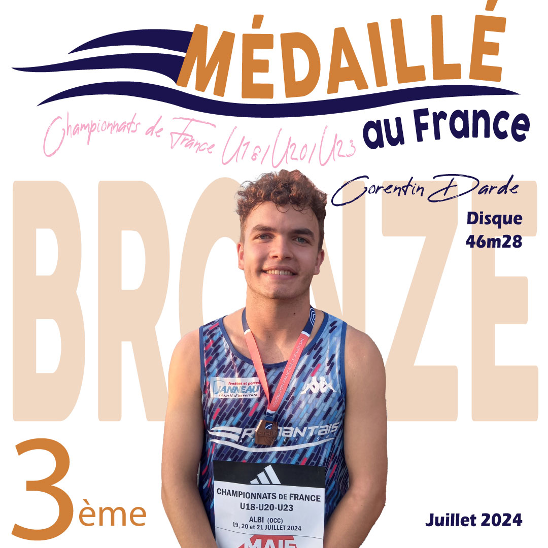 MEDAILLE BRONZE CORENTIN JUILLET 2024