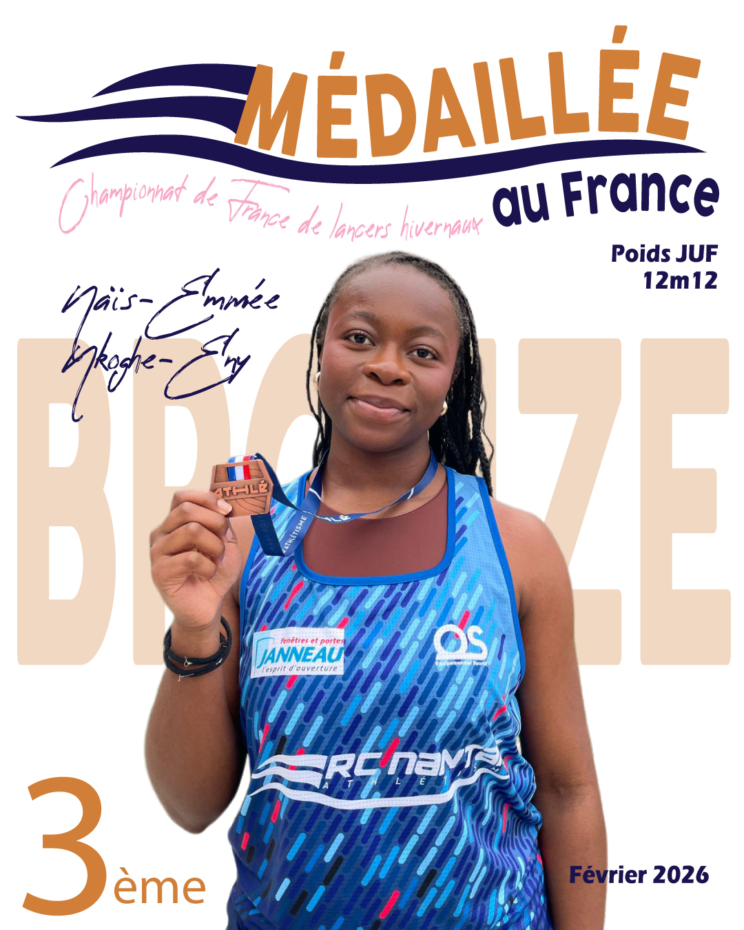MEDAILLE BRONZE NAIS EMMEE NKOGHE ENY POIDS JUF