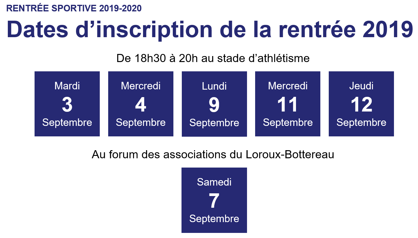 dates inscriptions LD 2019 2020