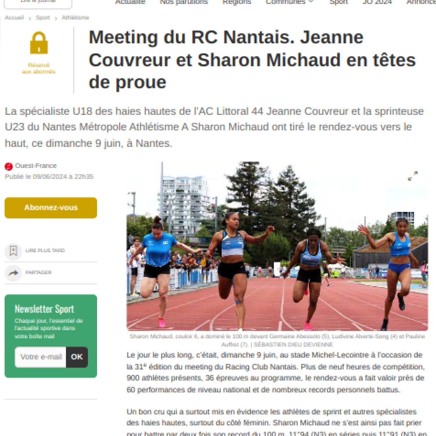 Ouest France 09/06/2024 : Meeting du RCN