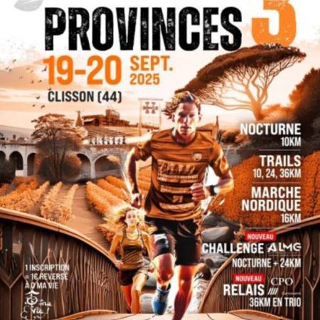 21/09/2025 Trail des 3 Provinces CLISSON 19 et 20/09/2025 - Grand Raid du Finistère 19 & 20/09/2025 - Ce soir 54 chaises et pas de banc 18/09/2025 - Kinder Athlétics Day 17/09/2025 - World Clean Up